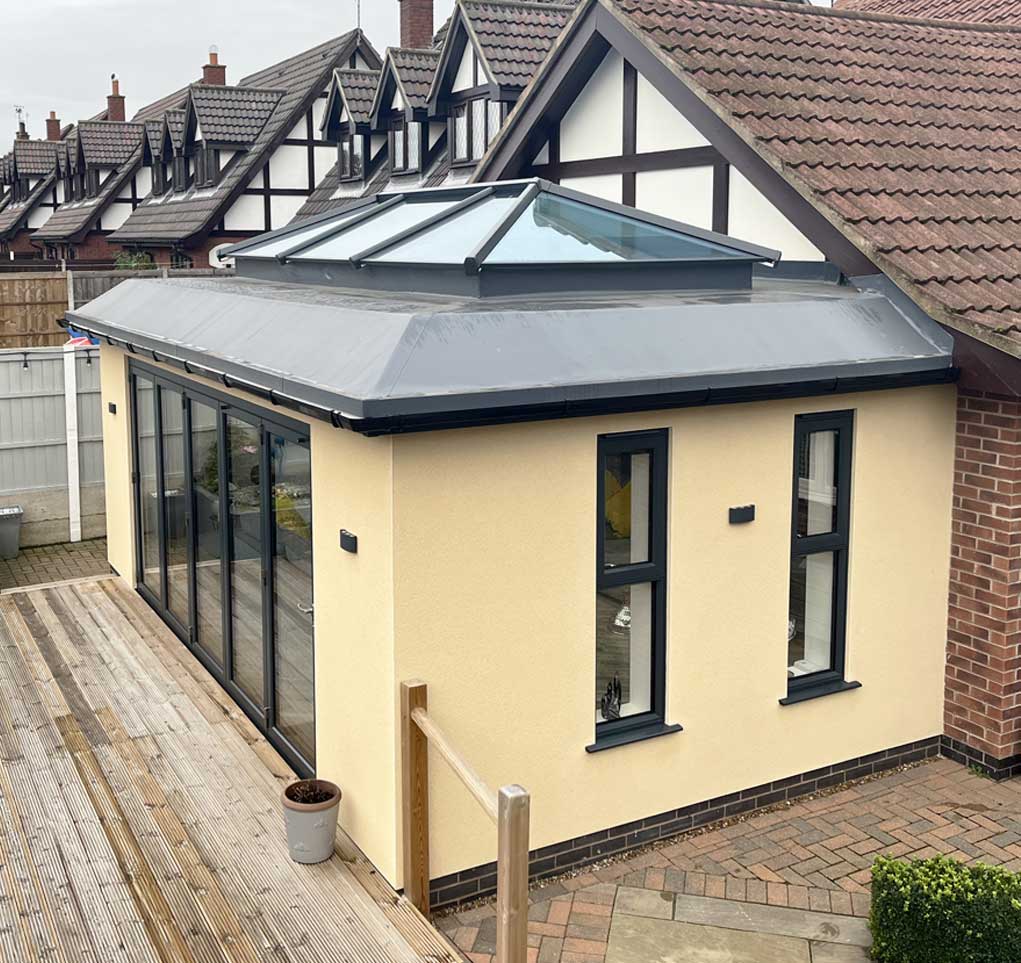 Home extension with bi-fold and lantern (atrium) roof