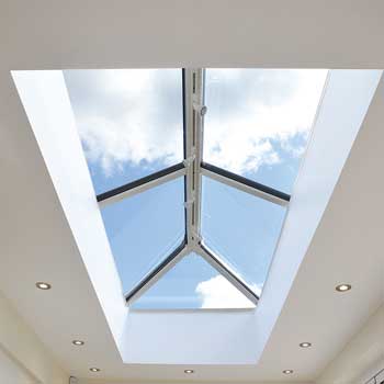 an datum, or lantern roof, showing a blue cloudy sky from Acorn Windows in Nottingham